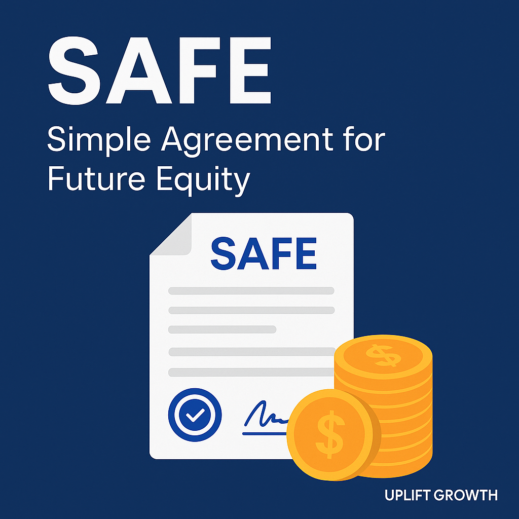 SAFE - Simple Agreement for Future Equity Uplift Growth.